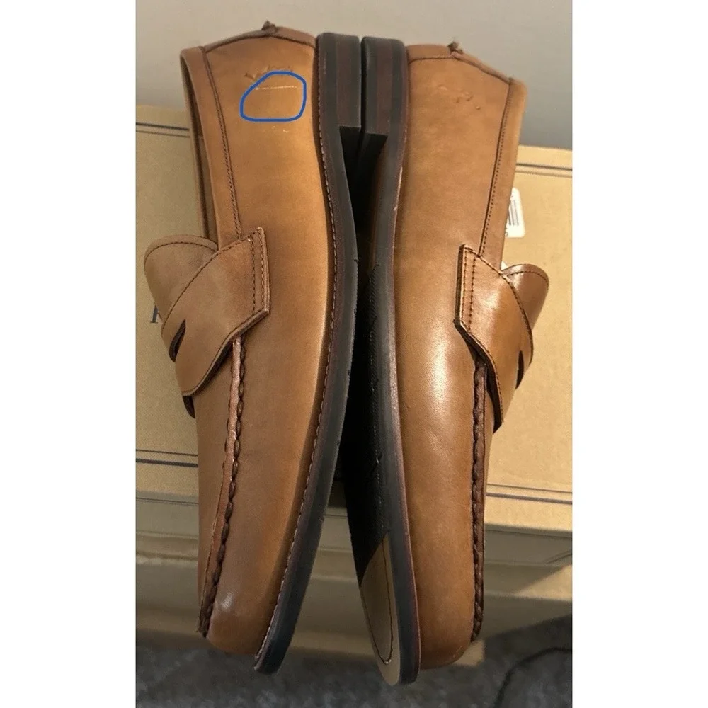 POLO RALPH LAUREN Men Size 12D Alston‎ Leather Penny Loafers Shoes Tan ‼️ READ‼️